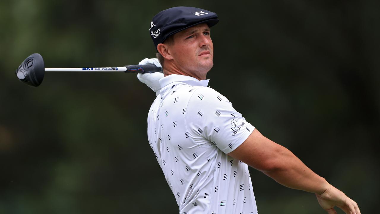 Bryson DeChambeau plays his shot from the seventh tee during the second round of the FedEx St. Jude Invitational at TPC Southwind.