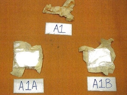 The two packages of cocaine which were found taped to the inside of Mr Sceats’ suitcase.