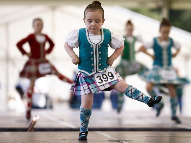 Dancers compete during the Inveraray Highland Games in the grounds of Inveraray Castle, Scotland. The event celebrates Scottish culture and heritage with field and track events, piping, highland dancing competitions and physical tests such as tossing the caber. Picture: Jeff J Mitchell / Getty Images