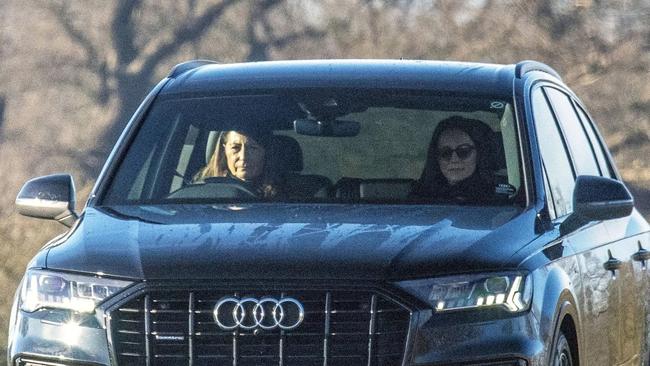 Carole Middleton driving a car with the Princess of Wales in the passenger seat in Windsor. Picture: Backgrid