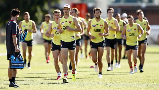 The Swans are attempting to train in small groups. Picture: Sam Ruttyn