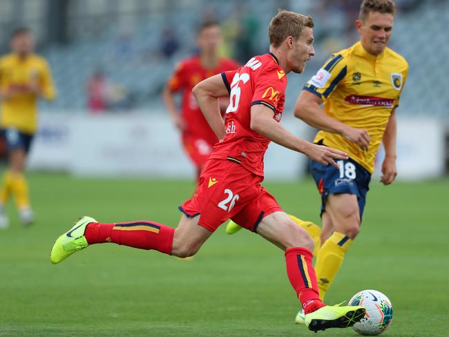 Ben Halloran controls the ball during his man-of-the-match performance.