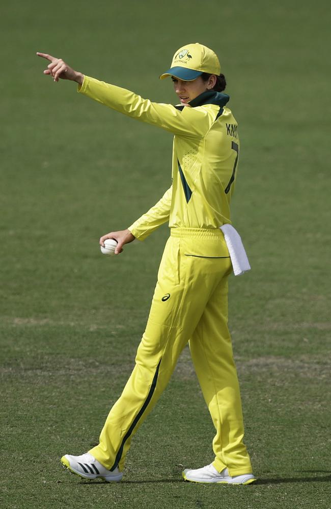 Charli Knott, pictured here playing for Australia A during its International T20 match against India A earlier this month. (Photo by Russell Freeman/Getty Images)