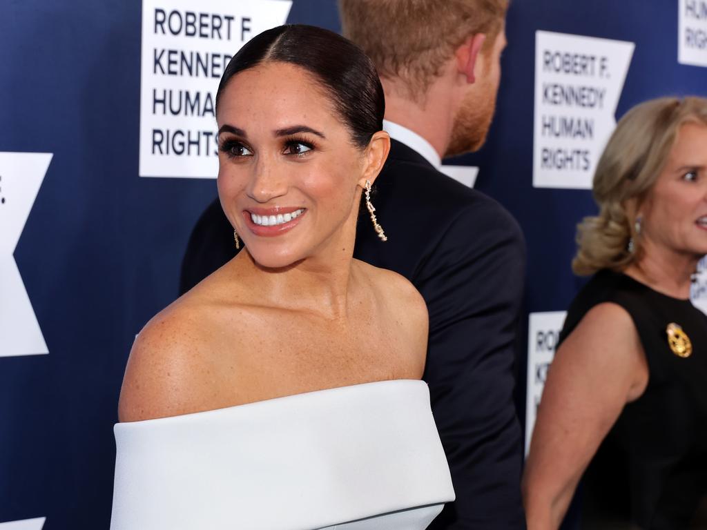 The Duchess of Sussex looked radiant on the red carpet. Picture: Getty