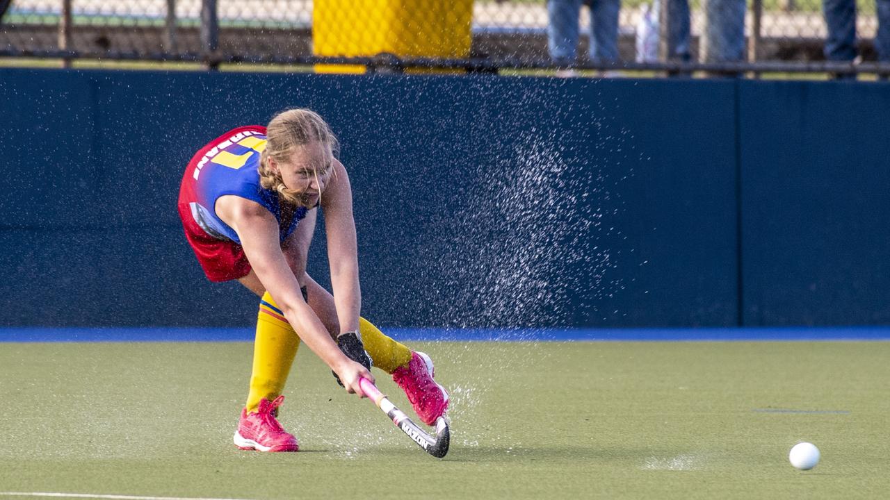Zali Gough, Brisbane. Toowoomba 1 vs Brisbane. Hockey Queensland Championship at Clyde Park, Toowoomba. Saturday, May 1, 2021. Picture: Nev Madsen.