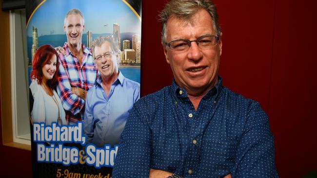 FLASHBACK: Gold FM's breakfast radio veteran Richard Fowler of the former Richard, Bridge and Spida morning program. Photo: David Clark