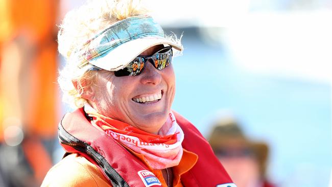 Wendy Tuck after winning the Clipper race in the Sydney to Hobart.