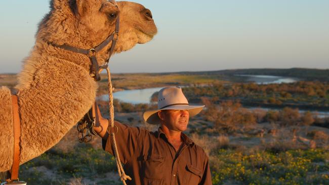 Desert cameleer Andrew Harper says having worked with all livestock, camels are smarter than horses but “not as switched on as Kelpies.”