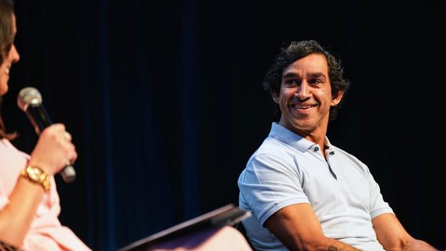 Johnathan Thurston at the Property Congress, hosted by the Property Council of Australia during a Q and A session with Jess Caire at the Townsville Entertainment Centre, October 24, 2024.