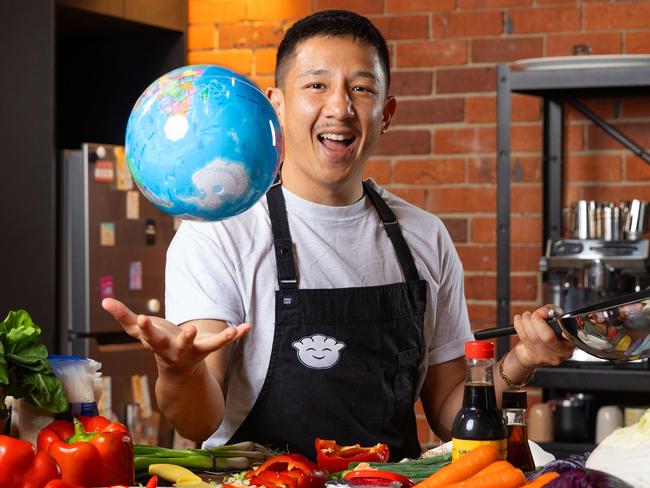 MELBOURNE, MARCH 14, 2025: Taste Cover - Taste of the World launch. Former favourite MasterChef contestant, chef and author Brendan Pang. Picture: Mark Stewart