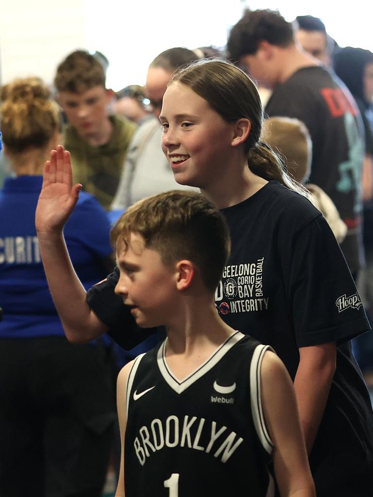 GEELONG, AUSTRALIA - OCTOBER 30: Geelong United fans arrive during the round one WNBL match between Geelong United and Townsville Fire at The Geelong Arena, on October 30, 2024, in Geelong, Australia. (Photo by Kelly Defina/Getty Images)