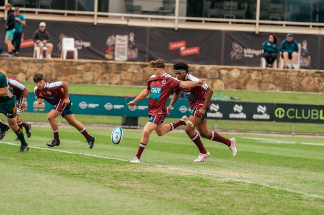 Rohan Nichol. Action from the round two game between the Reds and Brumbies. Picture courtesy of ACT Brumbies Media.