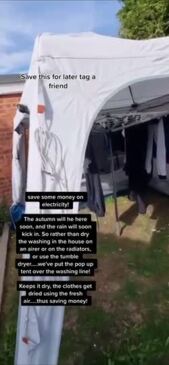 Mum shares genius idea for drying clothes outside even when raining.