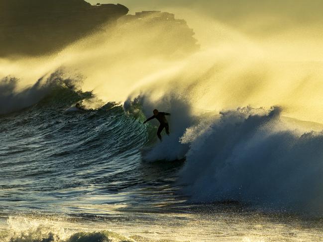 Big surf conditions hit the coastline at Bronte Beach. Picture: Jenny Evans