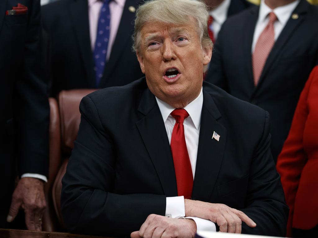 President Donald Trump made a statement before the government shutdown began, in the Oval Office of the White House, Friday, December 21, 2018, in Washington. Picture: AP