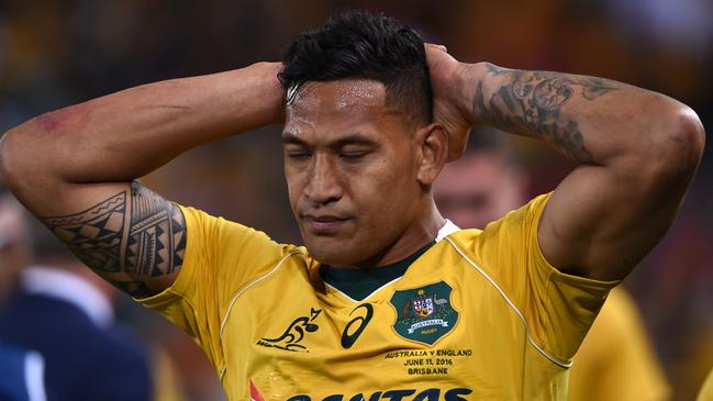 Whatever way Folau’s case goes, Rugby Australia looks to lose a reported $12 million. Picture: AAP/Dave Hunt