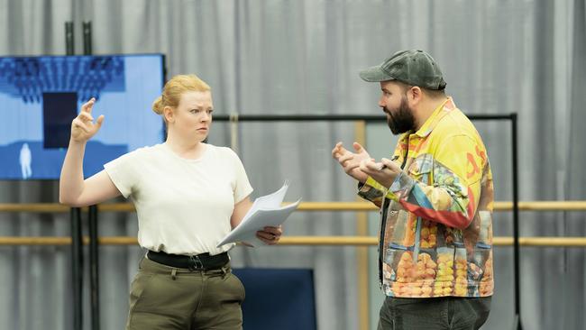 Snook in the first West End rehearsal with director Kip Williams in 2024. Picture: Marc Brenner