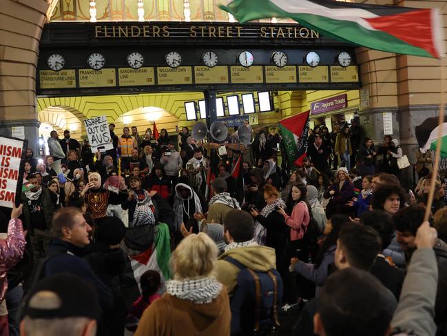 Thursday night’s event was labelled the ‘Say NO to Injustice’ rally. Picture: Brendan Beckett