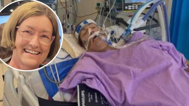 Canberra nurse Cindy Hansen is currently recovering in Prince Charles Hospital in Brisbane after a mystery illness put her in an induced coma for several days. Picture: Contributed