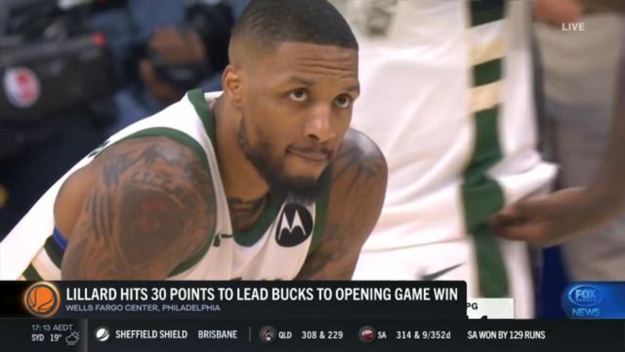 Lillard hits 30 as Bucks win opener