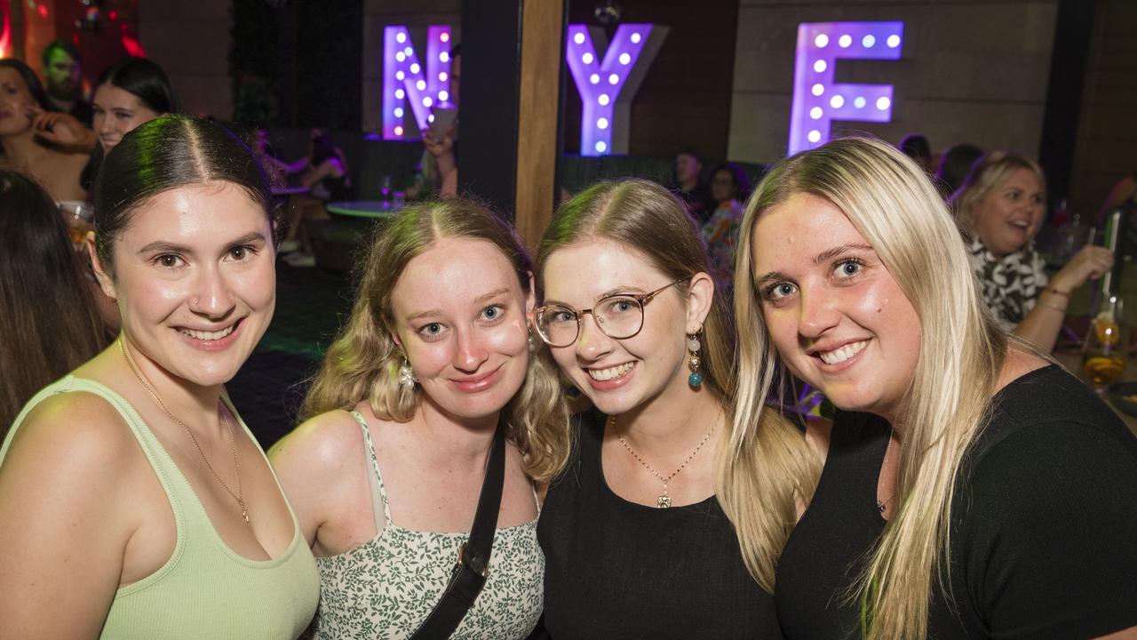 Celebrating New Year's Eve at Fitzy's are (from left) Rose Collier, Brooke Peters, Hayley Weise and Olivia Berlin, Sunday, December 31, 2023. Picture: Kevin Farmer