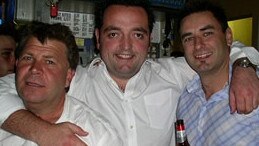 Three mates catching up at Frostbites in South Yarra for a solid night out. Picture: MaxMoose.com.au