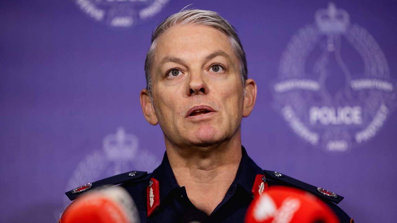 Assistant Commissioner Travis Wurst during a press conference at the headquarters of the Northern Territory Police, Darwin. Picture: Pema Tamang Pakhrin