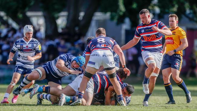 Action from the Australian Rugby Championships between Easts Sydney and Brothers at Crosby Park, 2025. Pic: Stephen Archer.