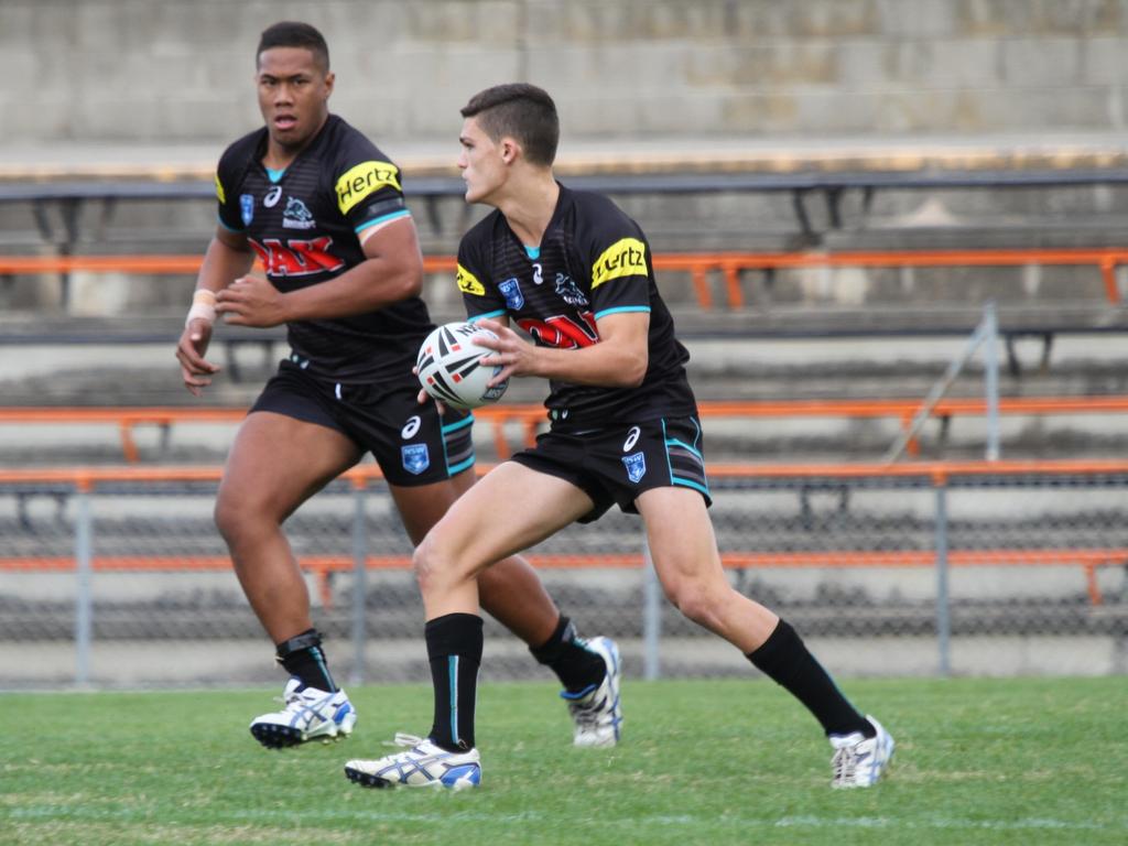 Nathan Cleary was being groomed to play hooker. Picture: Steve Montgomery