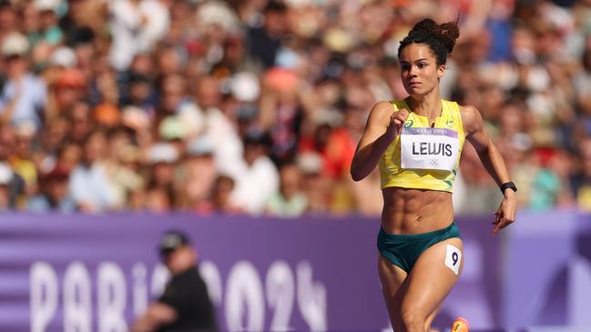 PARIS, FRANCE - AUGUST 04: Torrie Lewis of Team Australia competes during the Women's 200m Round 1 on day nine of the Olympic Games Paris 2024 at Stade de France on August 04, 2024 in Paris, France. (Photo by Patrick Smith/Getty Images)