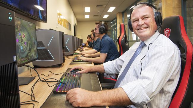 Bond University Vice Chancellor and President, Tim Brailsford at the new eSports Hub.