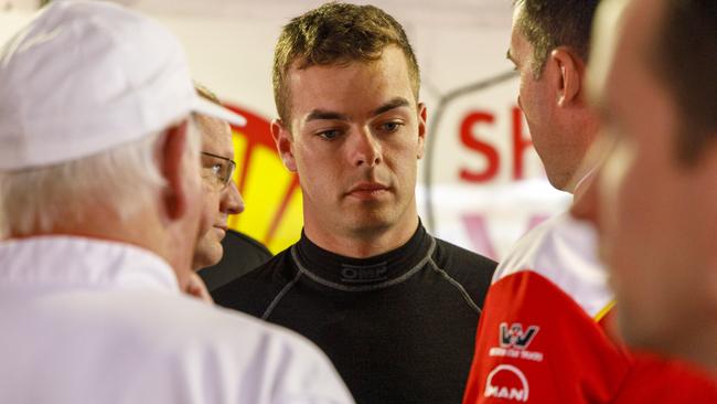 McLaughlin looks shocked after the Gold Coast crash. Photo: AAP Image/Mark Horsburg