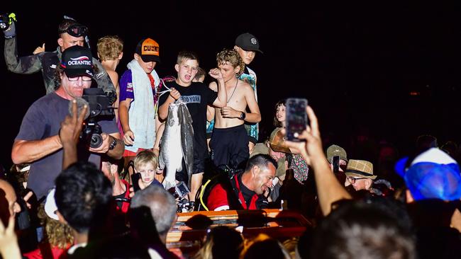 Mindil Beach celebrates the arrival of the Mud Crab as it complete its world record underwater drive from Mandorah. Picture: Pema Tamang Pakhrin