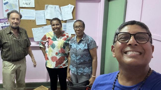 Professor Ajay Rane with Professor Glenn Mola and staff at the Port Moresby Hospital. Picture: Supplied