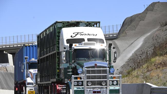 The first trucks on the Toowoomba bypass and second range crossing this week.