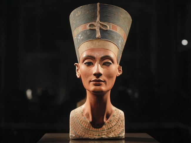 The famous 3300-year-old bust of Queen Nefertiti seen at the Neues Museum. Picture: AP/Markus Schreiber