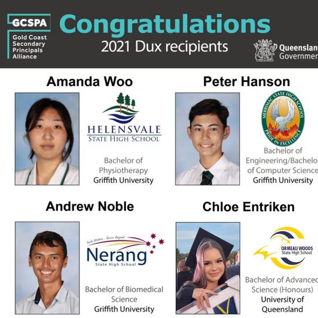 Gold Coast 2021 dux recipients – social panels