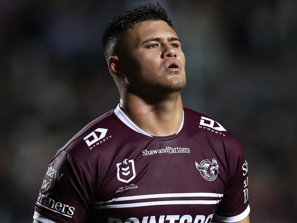 Josh Schuster is in some doubt for the Sea Eagles’ trip to Las Vegas, after a horror run with injuries and illness this pre-season. Picture: Getty Images