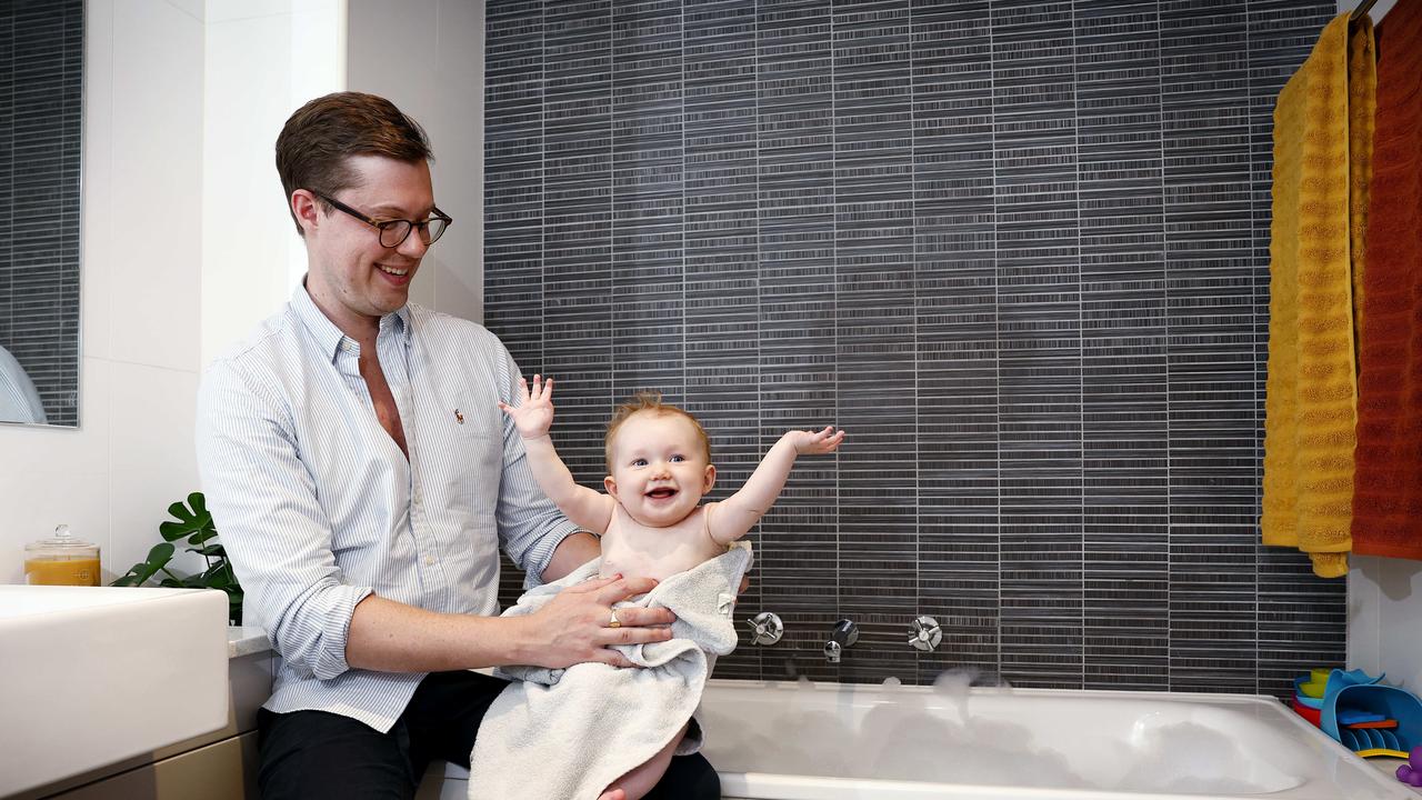 Thomas Popple pictured with his six-month-old baby daughter Marla. Picture: Sam Ruttyn