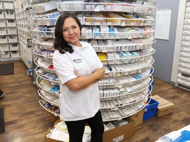 The Daily Telegraph. 28.1.2025 Catherine Bronger is Senior Vice-President of the Pharmacy Guild's New South Wales Branch and owner of  Chemistworks Broadway. Pictured at Broadway Chemistworks. Picture: Rohan Kelly