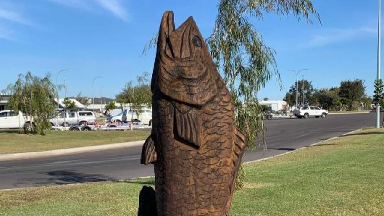 The new statues include a dugong, shorebird, crab, barramundi (pictured) and a turtle and can be found throughout East Shores, the Marina Parklands and Spinnaker Park.