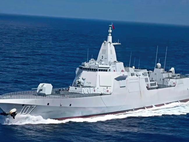 The Chinese navy’s Zunyi destroyer is one of the ships belonging to a naval task force spotted off the northeast coast of Australia. Photo: China Central Television (CCTV)