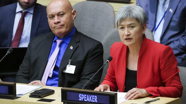 Foreign Minister Penny Wong at the United Nations, New York, recently. Picture: NCA NewsWire/Pool/Andrew Kelly