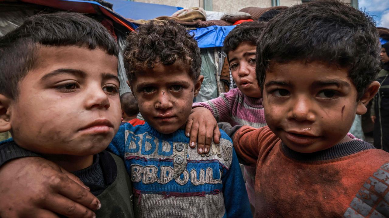 Displaced Palestinian children in Rafah. Picture: AFP