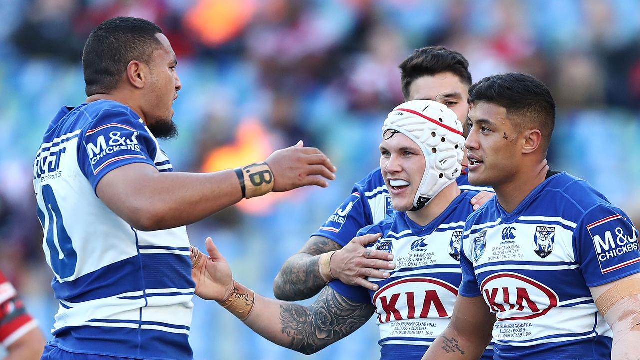 The Canterbury Bulldogs have run out winners over the Redcliffe Dolphins in the battle of the NSW and QLD champions. (Photo by Mark Metcalfe/Getty Images)
