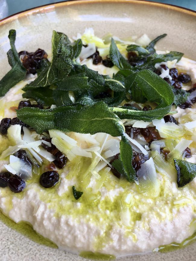 Creamed macadamia with sage - rich man’s hommous and not as good. Picture: John Lethlean