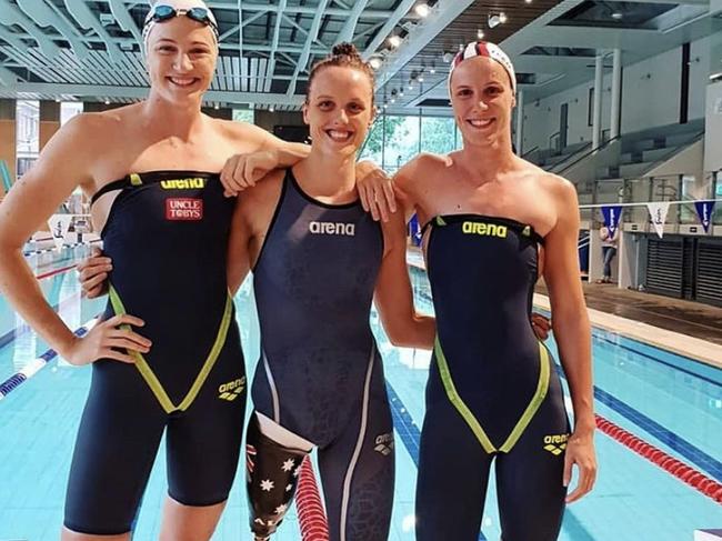 Paralympian Ellie Cole with the Campbell sisters.