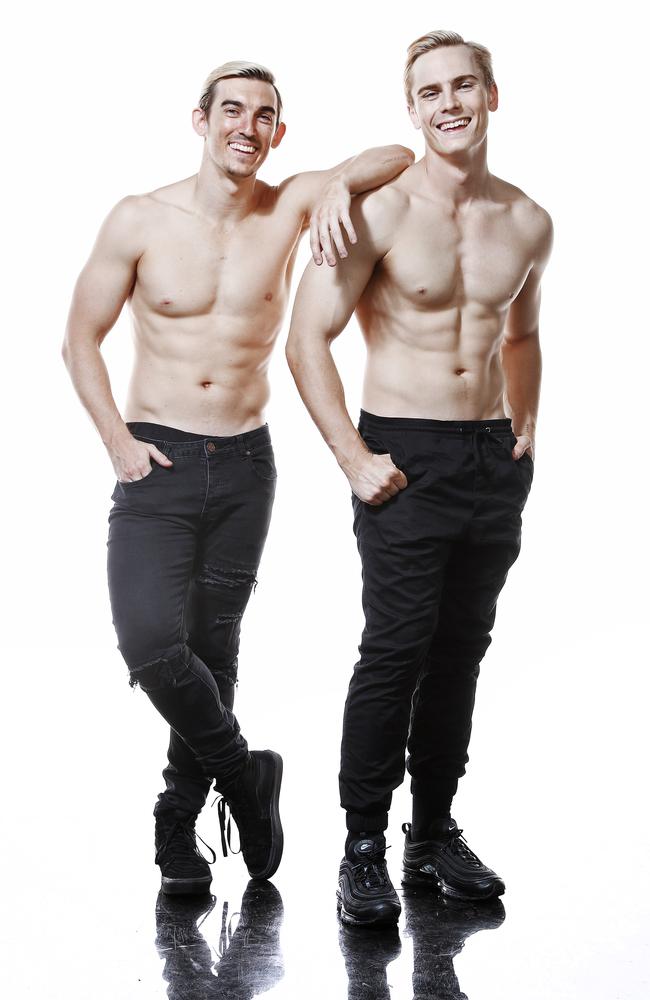 Brothers Charlie and Anthony Bartley will star in the Magic Mike Live stage show. Picture: Sam Ruttyn