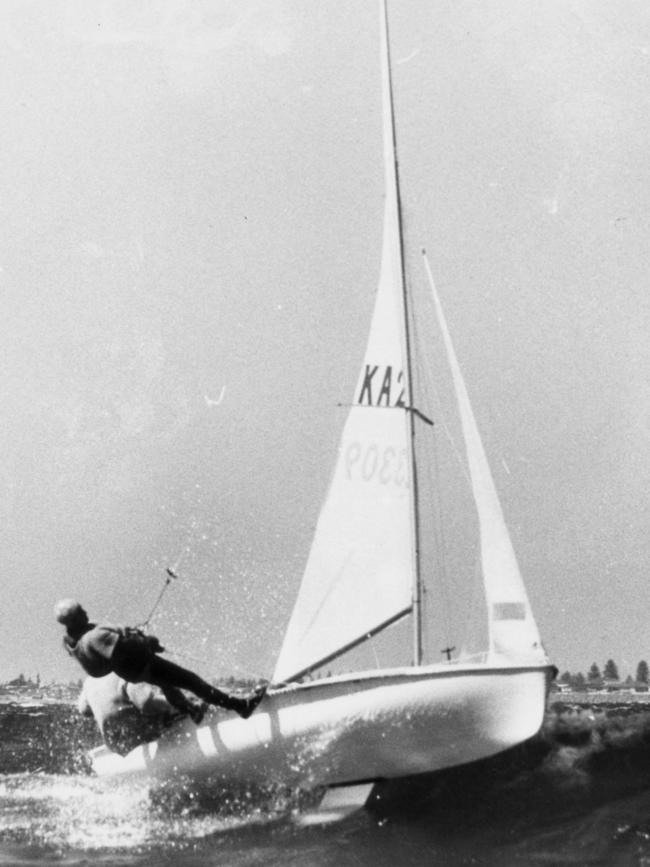 Former SA swimmer Denise Wangel (nee Norton) sailing in the 1970s.