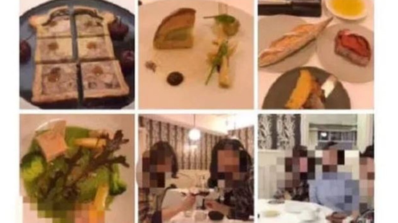 The unnamed woman posted these pictures taken at a restaurant in Lyon. Credit: Weibo